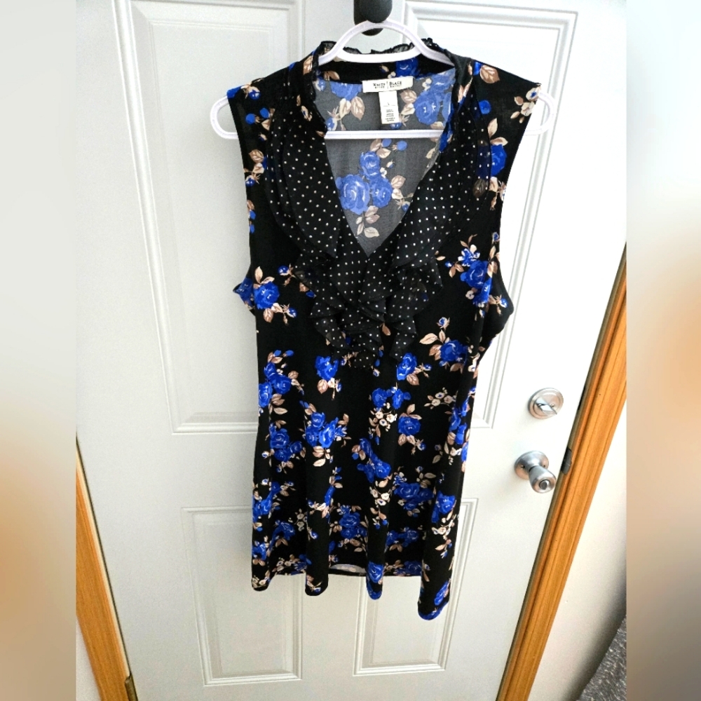 White House Black Market Blue Floral Shirt Dress